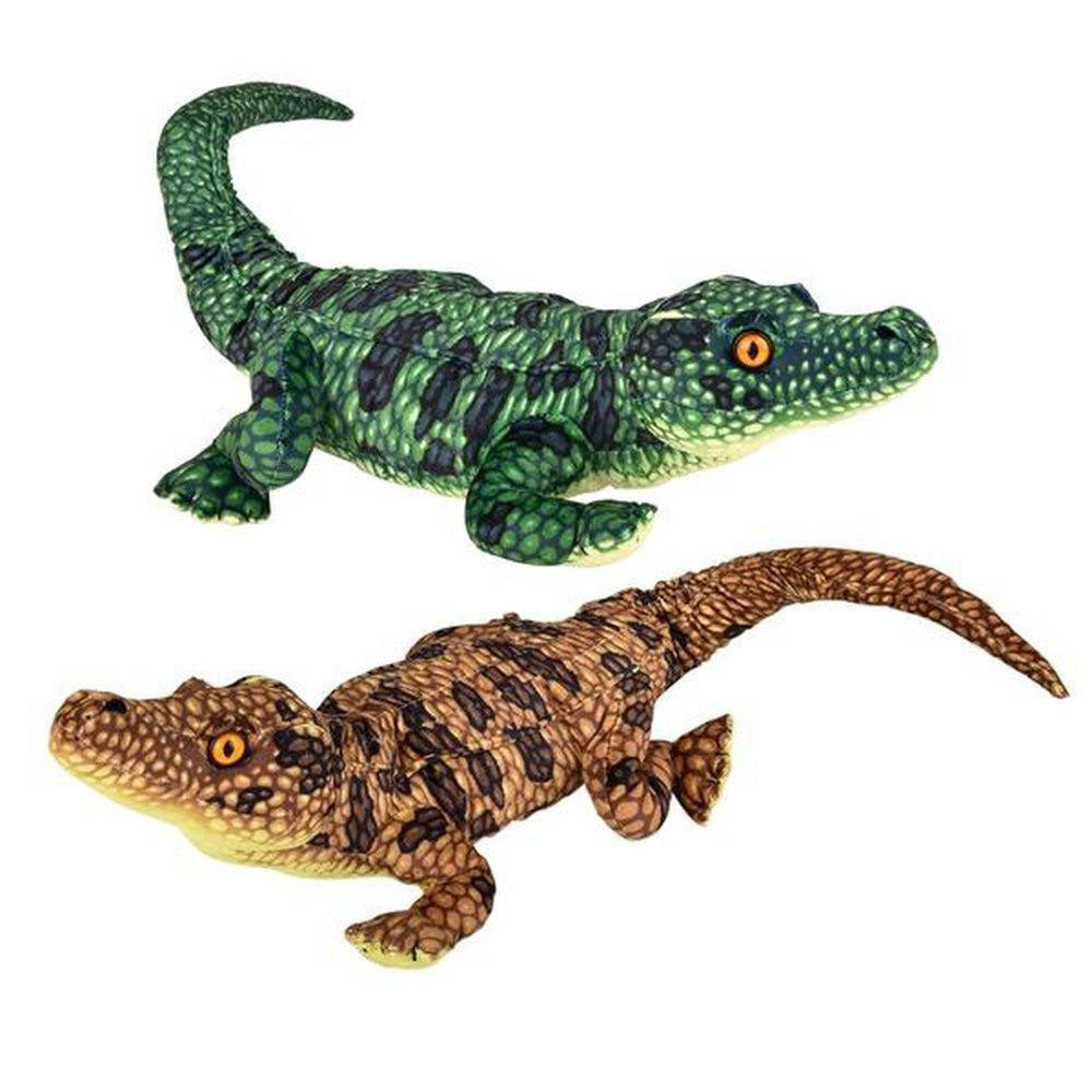 30" Supersoft Green And Brown Alligator Plush