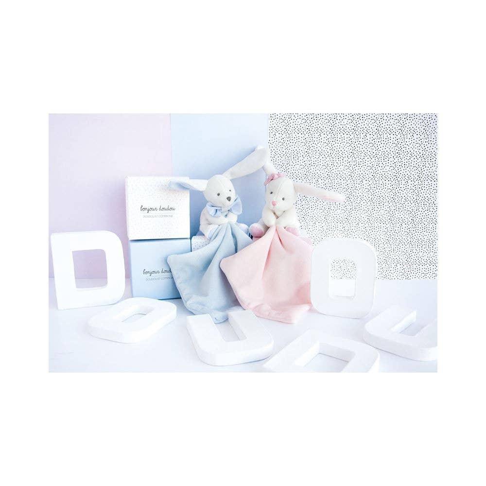 Hello Baby Blanket with Plush Stuffed Animal Bunny