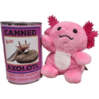 Canned Gifts - Canned Axolotl | Stuffed Animal Plush | Funny Jokes on Can Pop Top Lid
