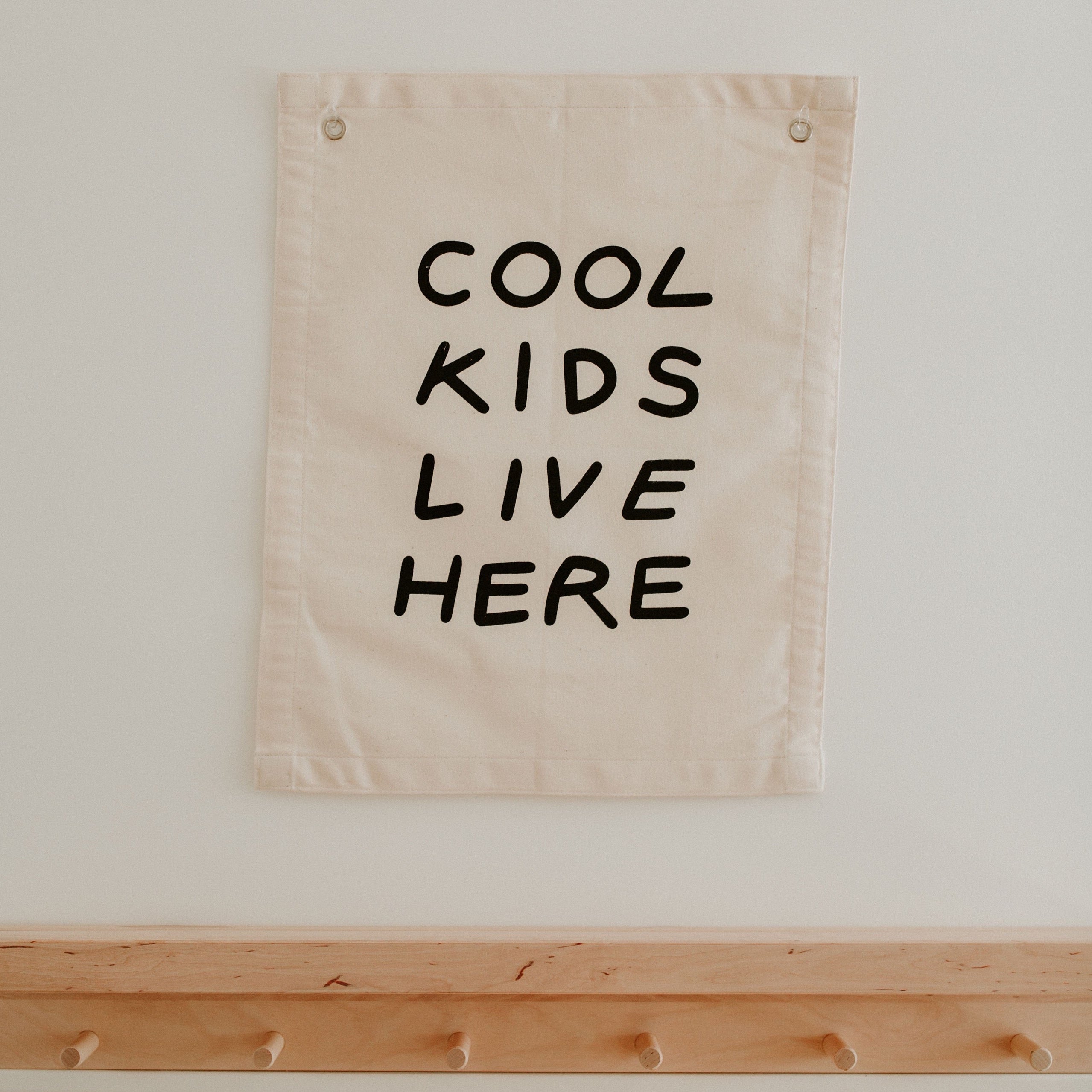 'Cool Kids Live Here' Canvas Wall Banner | Kids Room Décor