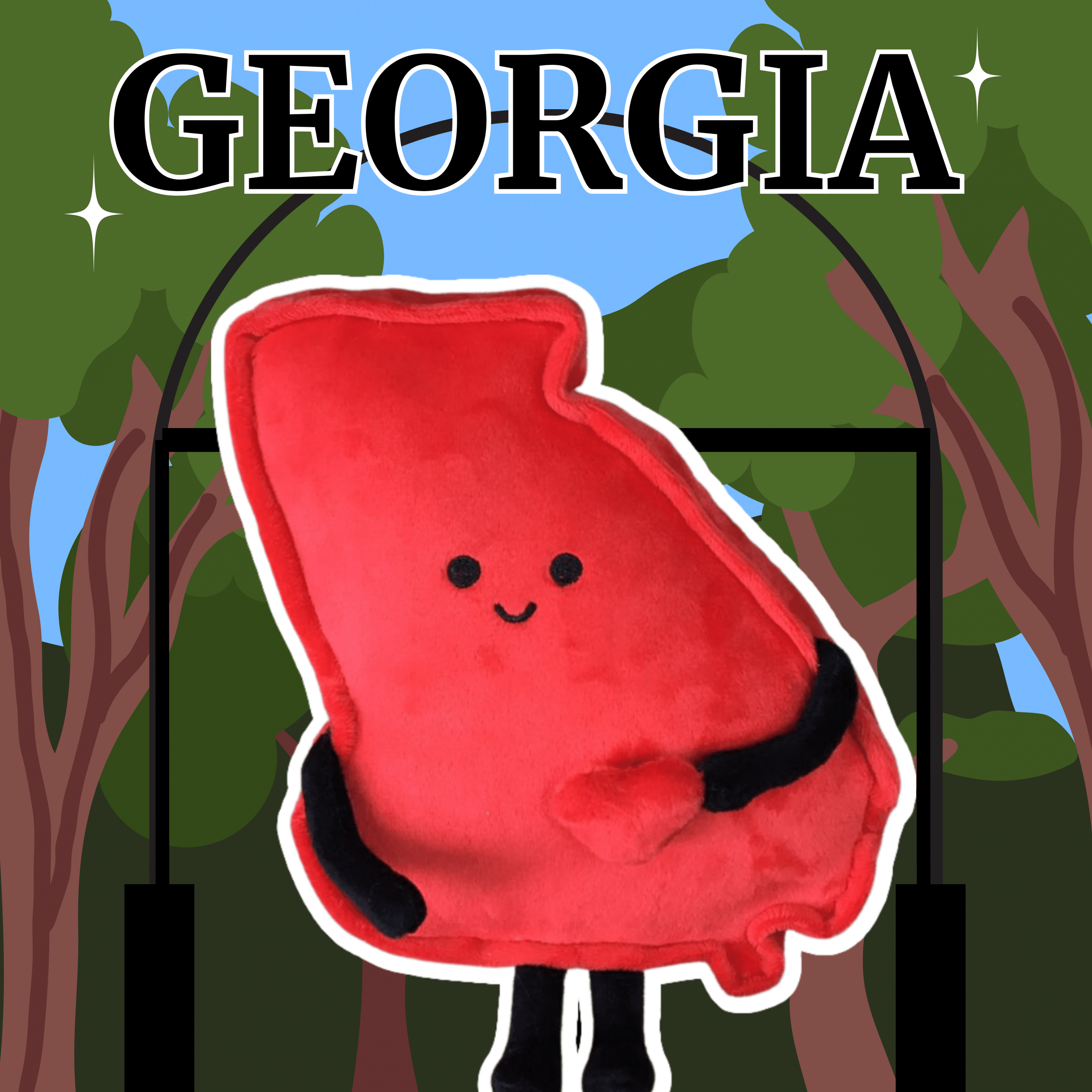 Georgia Stuffed State Plush  – The Peach State Collectible | Stuffed States USA