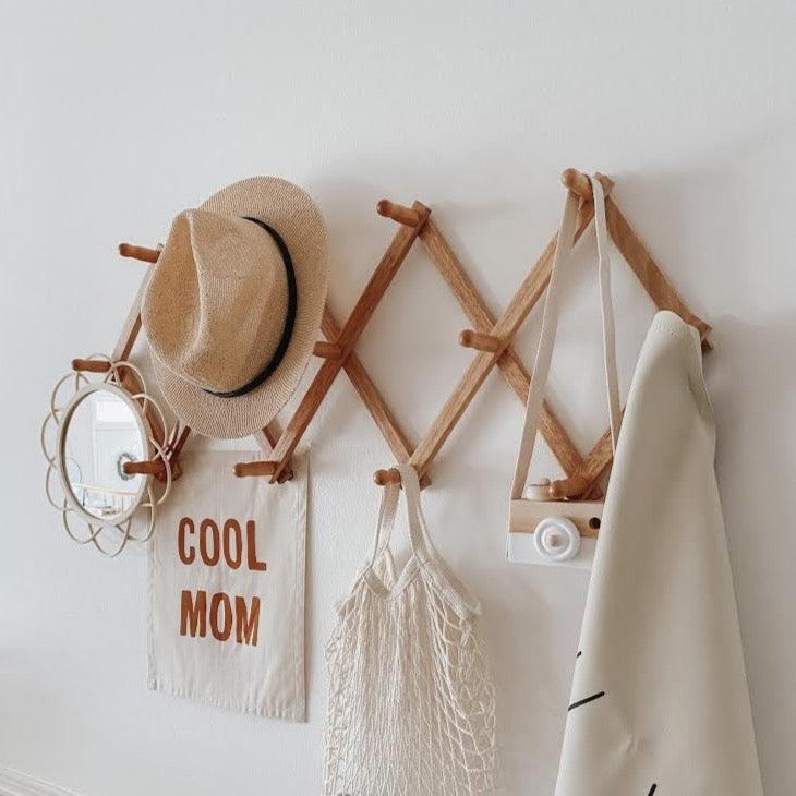 'Cool Mom' Hand-Sewn Canvas Wall Banner