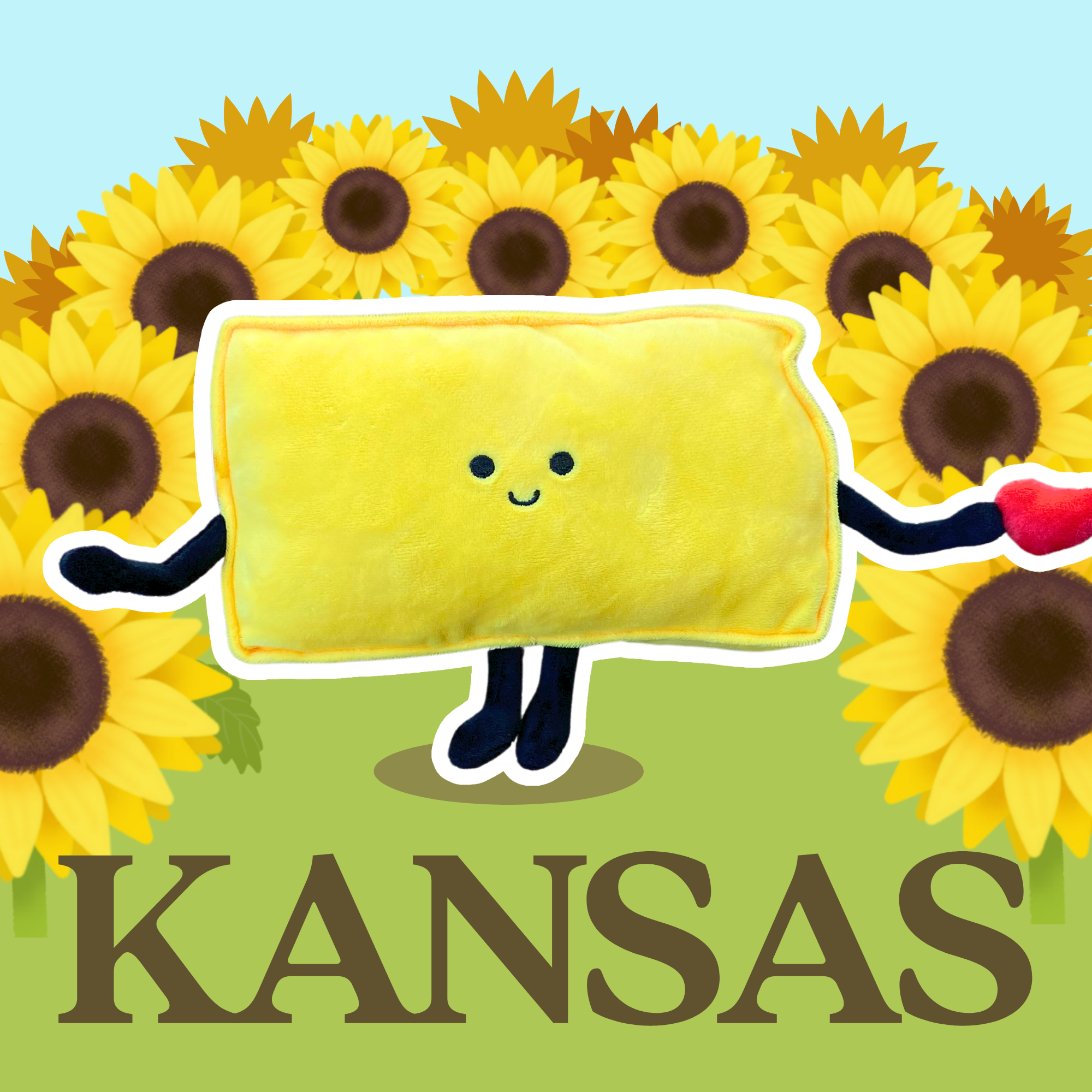Kansas Stuffed State Plush– Cute Plus Travel Souvenir