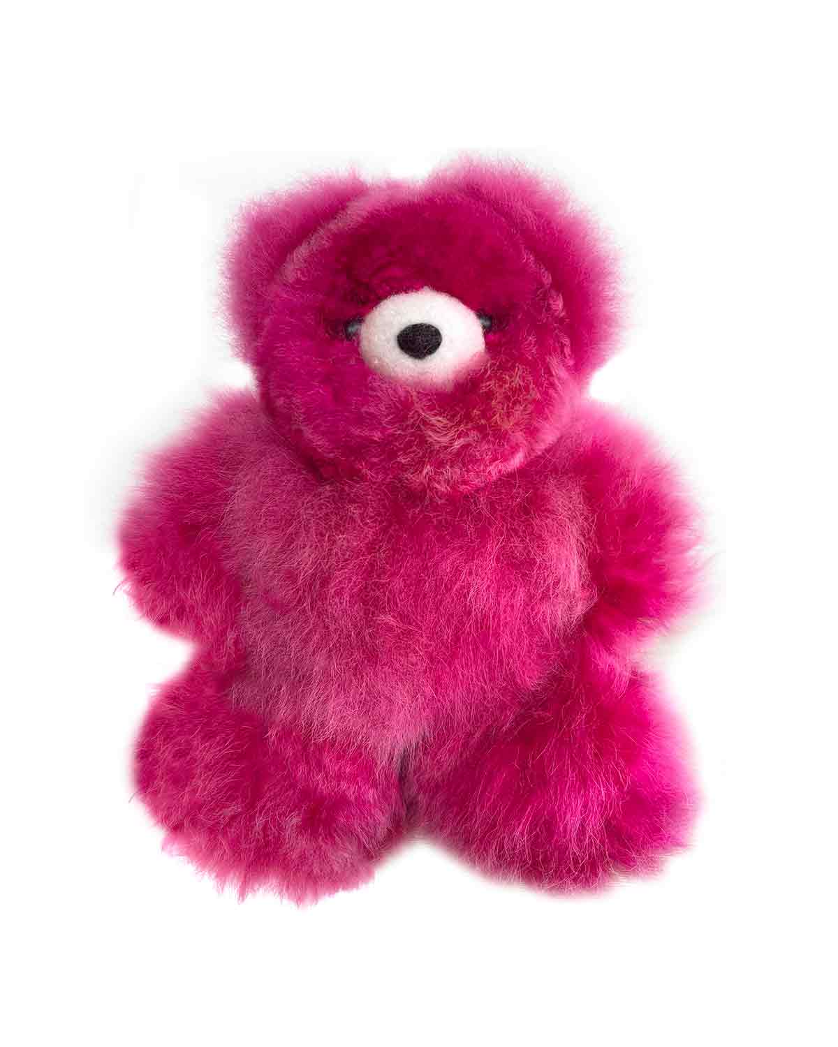 Fantasy Alpaca Stuffed Animal - Bear - Small 10" Magenta