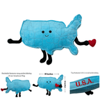 USA Mascot Map Pillow | Educational Plush Toy | Stuffed States USA