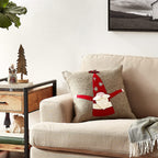 Hand Felted Wool Pillow - Gnome Red Sequin Hat - 20" Arcadia Home