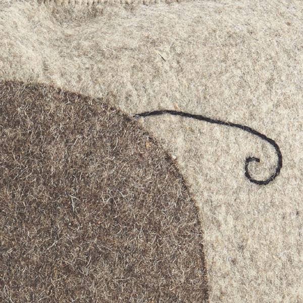 Handmade Pillow Hand Felted Wool - Blue Elephant Gray - 18" Arcadia Home