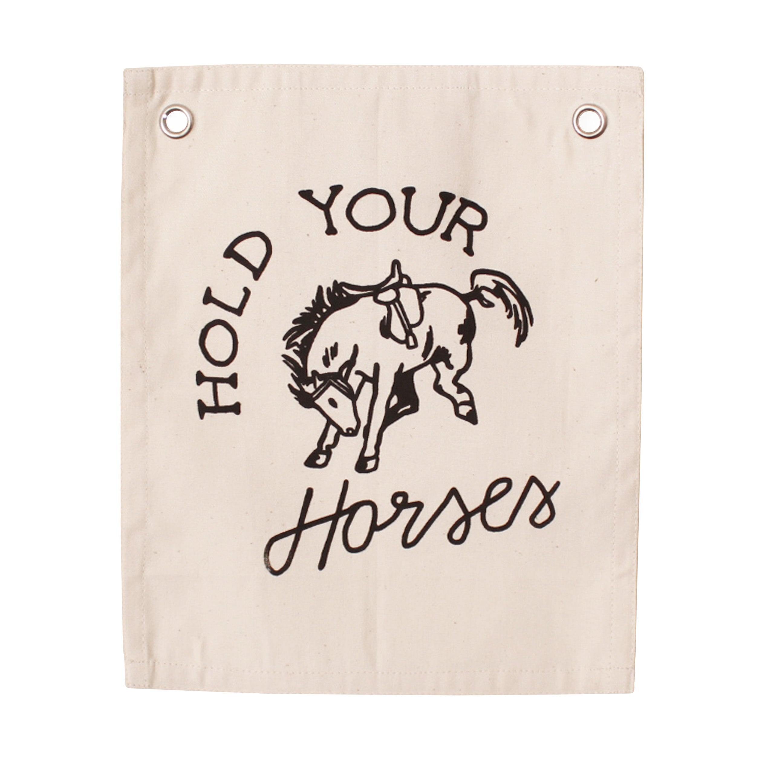 hold your horses banner Black