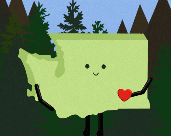 Washington Stuffed State Plush – Holding a tiny apple, Soft PNW Gift